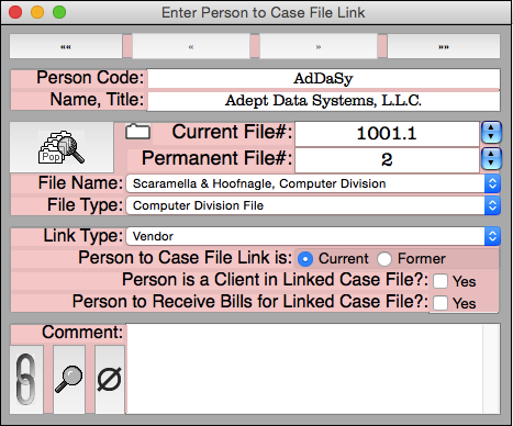 Enter Person to Case File Link