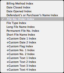 Sort Order Pop-Up Menu